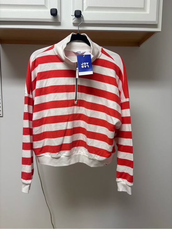 JoyLab Sweaters - JoyLab NWT Women's Red & White Striped Half-Zip Sweater
